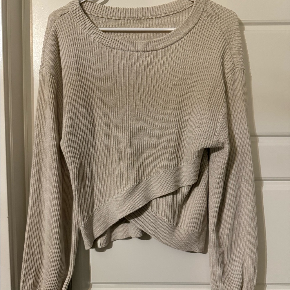 Beige Ribbed Sweater